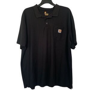 Carhartt Mens Shirt Size 3XL Black Original Fit Short Sleeve Pocket Polo